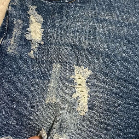 I & M Jeans High-Rise Kylie Frayed Shorts Large Distressed High Waist - Picture 8 of 12